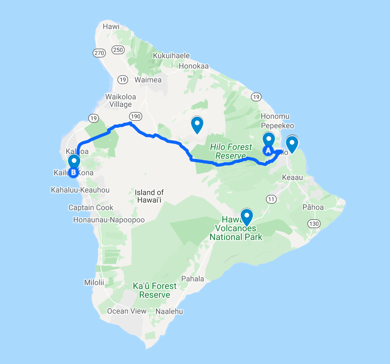 Cross Island Road Trip Map